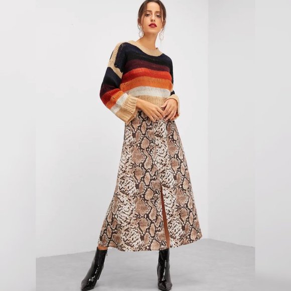 SHEIN Women's Lightweight Sweater Drop Shoulder Color Block CrewNeck M - Picture 4 of 12